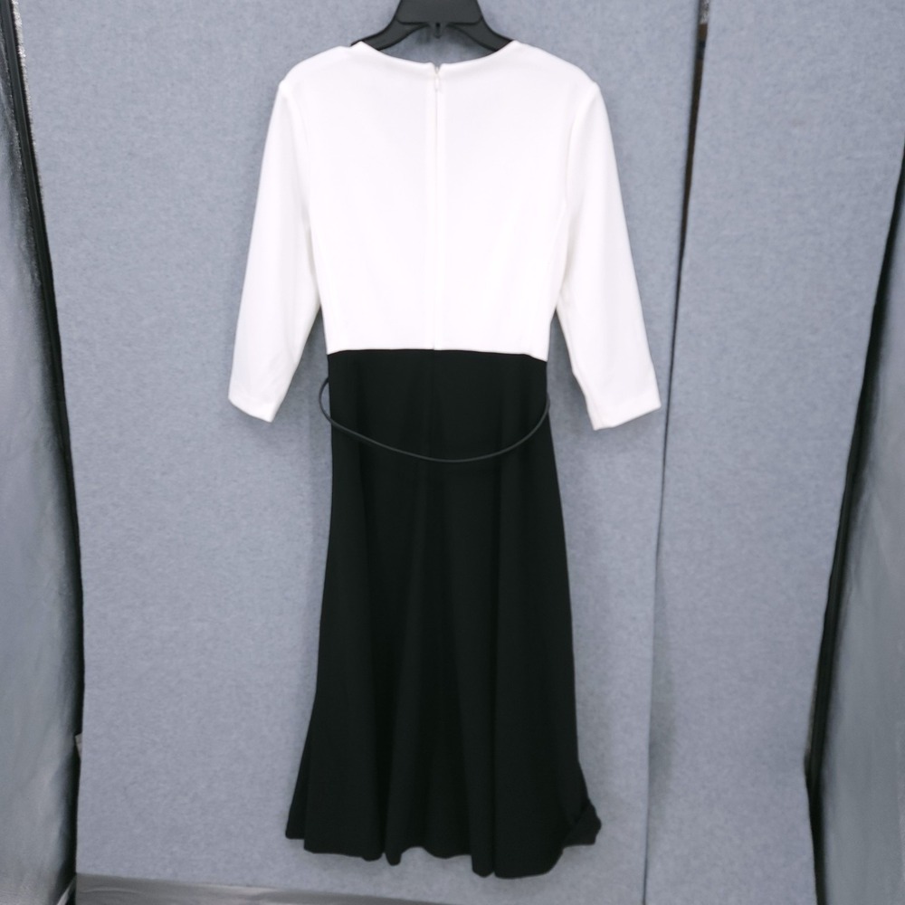 Tommy Hilfiger Belted V Neck Half Sleeve Contrast A Line Dress Women Size 10 NWT - Picture 5 of 9